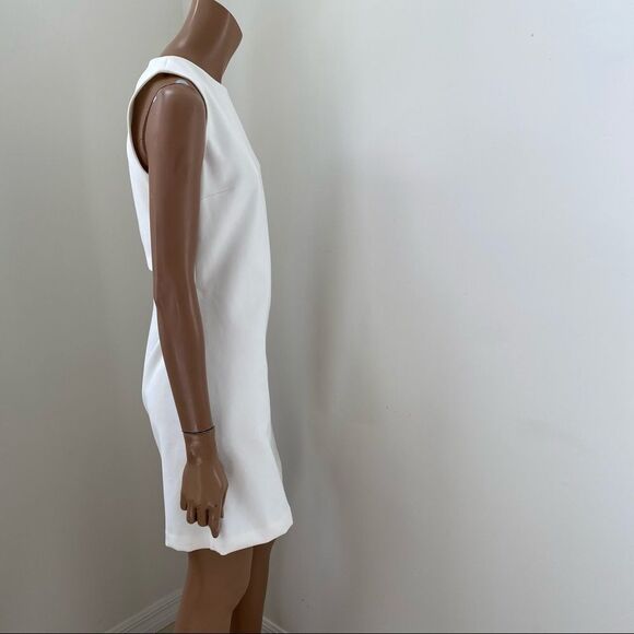 Theory White Emison Cutout Back Shift Mini Dress 6 - Picture 6 of 11